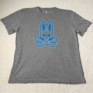Psycho Bunny Gray Graphic Tee T-Shirt Sz 7 (XL) 100% Pima Cotton Crew Neck